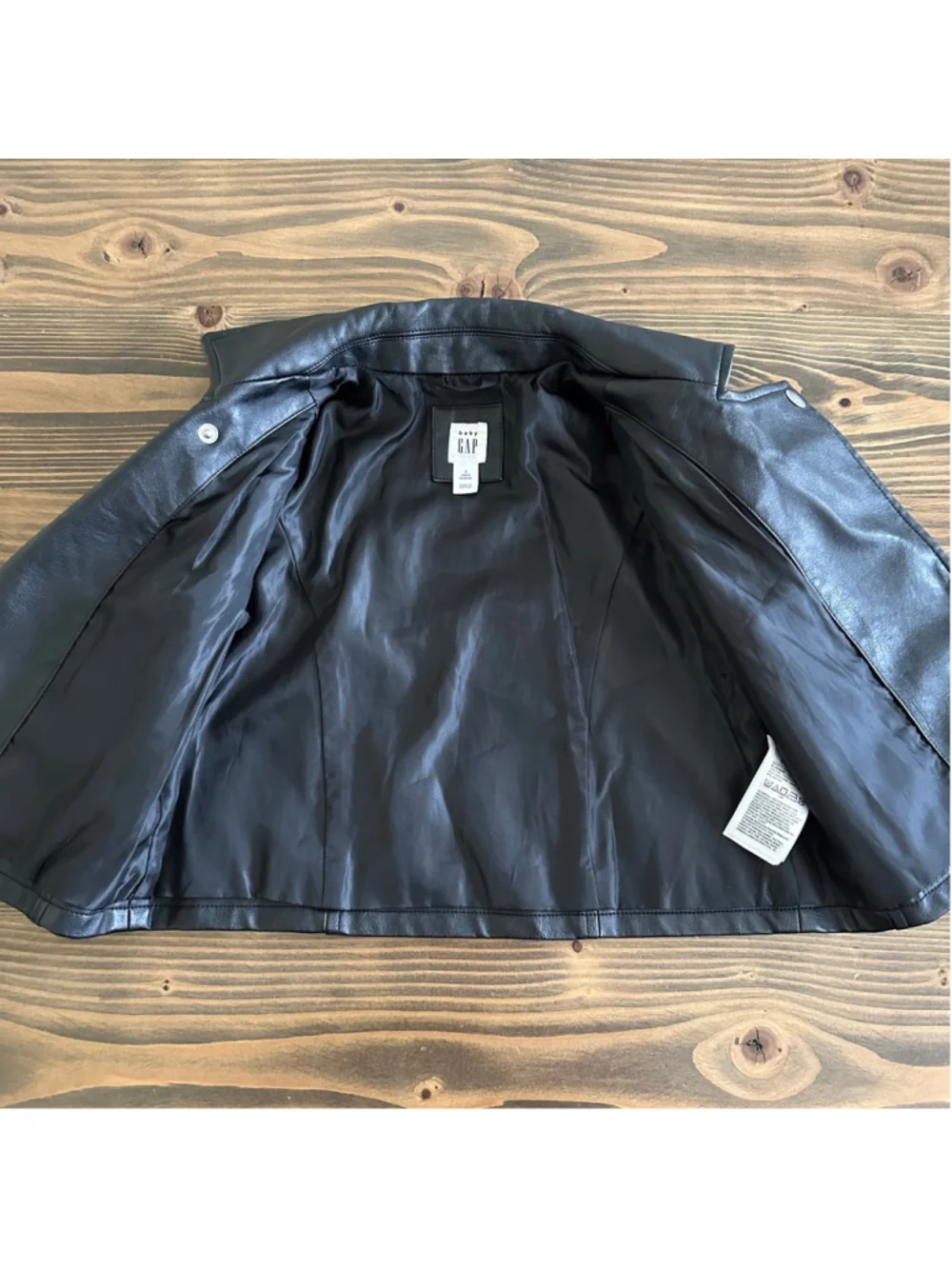 Baby Gap Faux Leather Moto Jacket 3M Black Biker Jacket Baby Girl